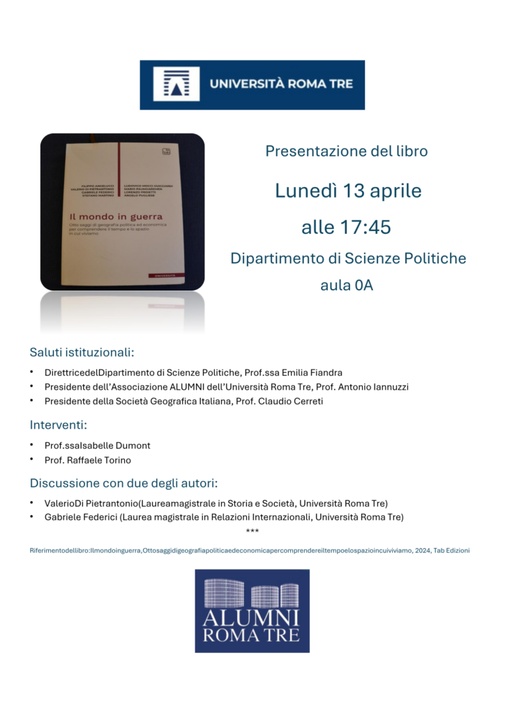 Presentazione del libro “Il mondo in guerra” al Dipartimento di Scienze Politiche